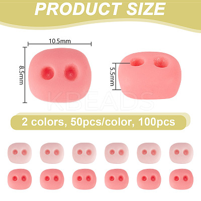 100Pcs 2 Colors Opaque Resin Cabochons RESI-NB0002-12-1
