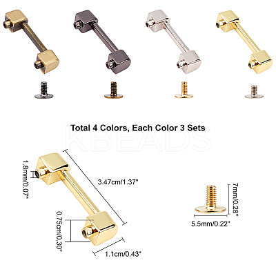 12 Sets 4 Colors Zinc Alloy Bag Connector Anchor Buckles FIND-WR0004-10-1