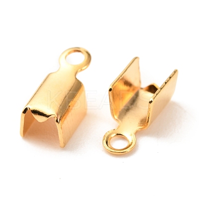 Brass Folding Crimp Ends KK-F824-111G-1