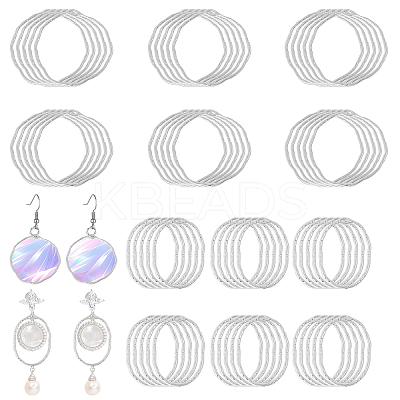 64Pcs 2 Styles Alloy Open Back Bezel Pendants FIND-CA0009-34B-1
