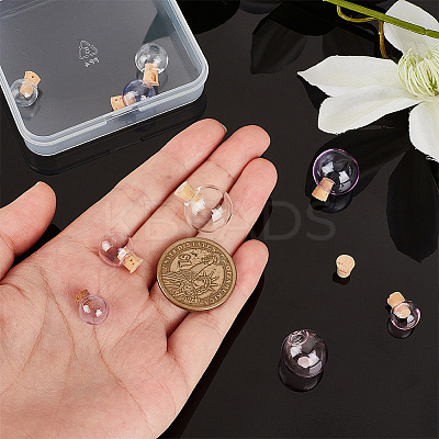 9 Sets 9 Style Transparent Glass Bottles Pendants Small DIY Bottles with Cork AJEW-PH0011-15-1