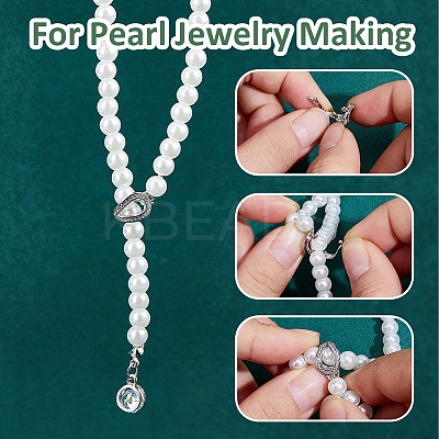 8Pcs 2 Colors Brass Micro Pave Clear Cubic Zirconia Fold Over Clasps FIND-PH0021-17-1