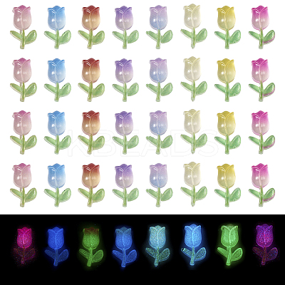 160Pcs 8 Colors Luminous Resin Cabochons MRMJ-TA0001-23-1