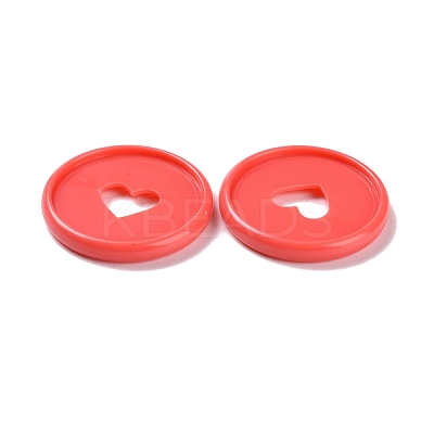 Heart Plastic Loose Leaf Ring Round Binder Discs DIY-WH0304-348A-02-1