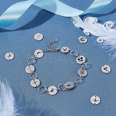 36Pcs 9 Style 304 Stainless Steel Links Connectors STAS-UN0027-50-1