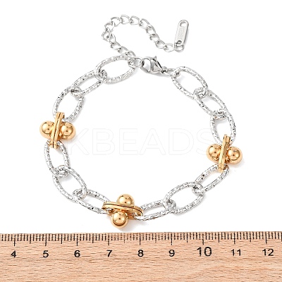 201 Stainless Steel Chain Bracelets BJEW-P378-01A-A-1
