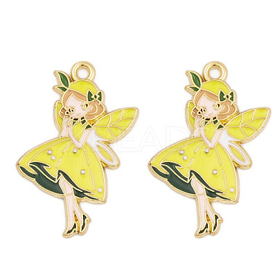Rack Plating Alloy Enamel Pendants FIND-A040-08C-01G-1
