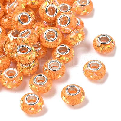 Transparent Resin Rondelle European Beads LS-RESI-S023-21-1
