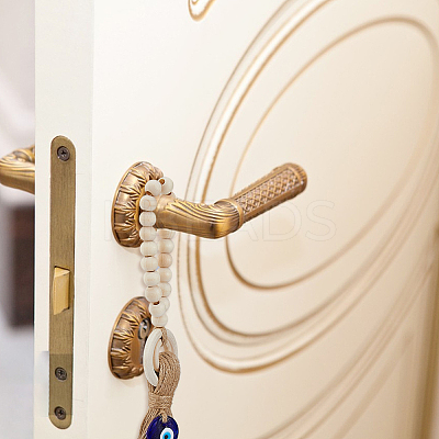 Wooden Beads Door Handle Pendant Decorations AJEW-WH0270-923B-1