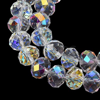 Electroplate Transparent Glass Beads Strands EGLA-A046-01C-21-1