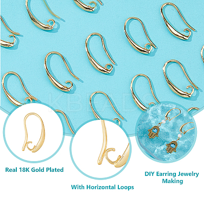 50Pcs Brass Earring Hooks KK-HS0001-75-1