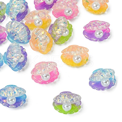 20Pcs Transparent Resin & Imitation Pearl Cabochons CRES-YW0001-48-1