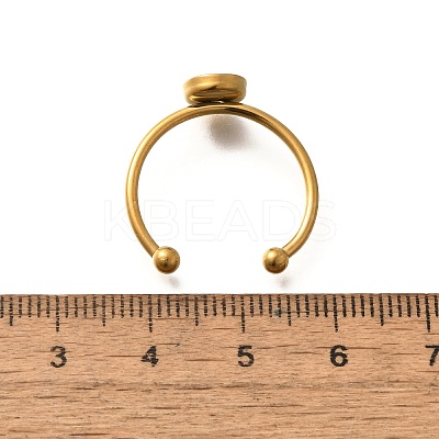 304 Stainless Steel Open Cuff Ring Components STAS-M057-01B-G-1