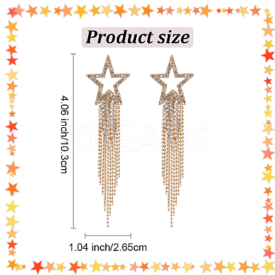 2 Pairs 2 Colors Alloy Hollow Star Dangle Stud Earrings EJEW-AN0003-77-1