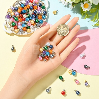 50Pcs 10 Colors ABS Plastic Imitation Pearl Charms KY-YW0001-84P-1