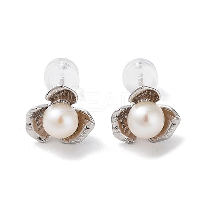 Natural Pearl Stud Earrings for Women EJEW-C083-07E-P-1