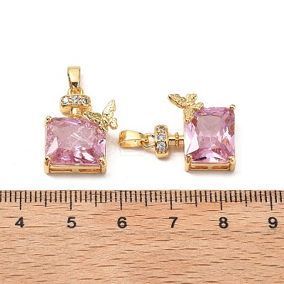 Brass Micro Pave Cubic Zirconia Pendants KK-G533-13G-02-1