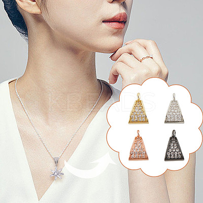 4Pcs 4 Colors Brass Micro Pave Cubic Zirconia Tube Bails KK-DR0001-17-1