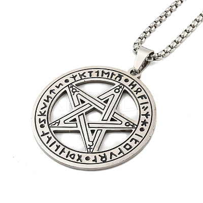Non-Tarnish 201 Stainless Steel Pendant Necklaces NJEW-H030-02P-1