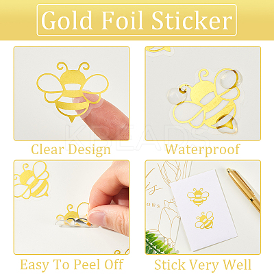 Gold Foil Self-adhesive Stickers DIY-WH20001-13B-1