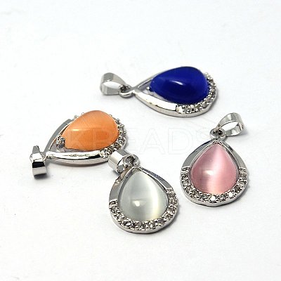 Cat Eye Pendants G-G379-MP-1