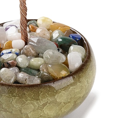 Natural Mixed Stone Chips Tree Decorations DJEW-M012-02C-1