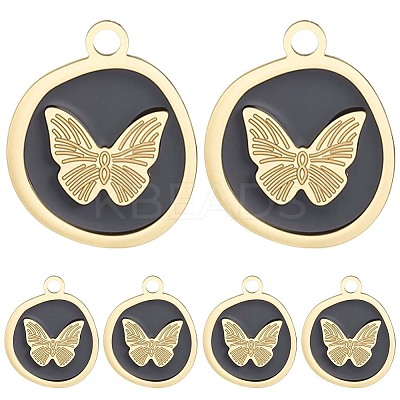 8Pcs PVD Vacuum Plating 201 Stainless Steel Pendants STAS-BBC0008-02-1