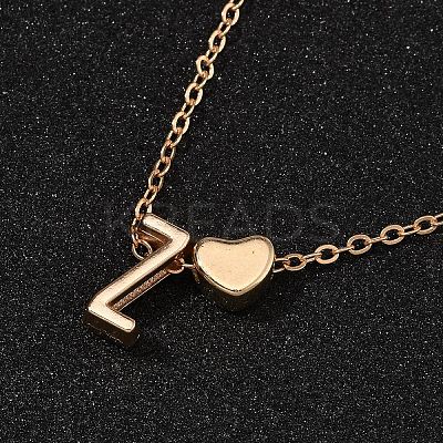 Alloy Letter Heart Pendant Necklaces for Women NJEW-FS0001-09Z-1