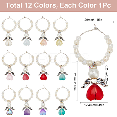 Glass Wine Glass Charms AJEW-SC00004-1