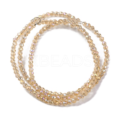 Transparent Electroplate Glass Beads Strands EGLA-H107-01A-AB02-1