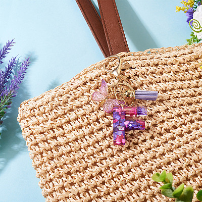 Resin Butterfly Pendant Keychains KEYC-TAC0034-03F-1