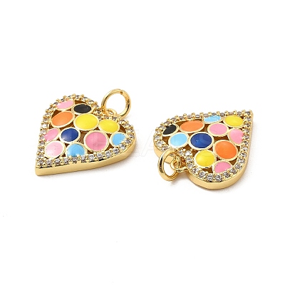 Brass Micro Pave Clear Cubic Zirconia Pendants KK-E068-VB123-1