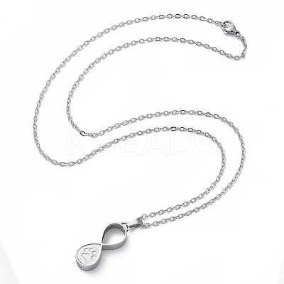 304 Stainless Steel Infinity Pet Urn Ashes Necklaces STAS-Z106-02P-1