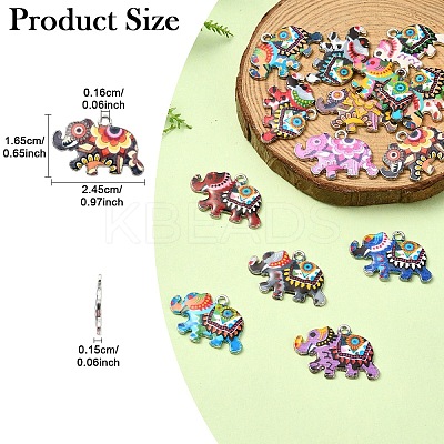 14Pcs 14 Colors Alloy Enamel Pendants FIND-YW0006-24-1