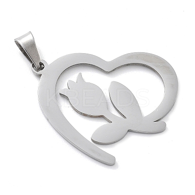 304 Stainless Steel Pendants STAS-I327-03P-1