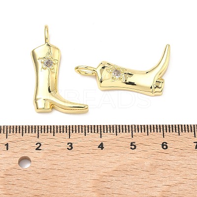Brass Micro Pave Cubic Zirconia Pendants KK-P345-25G-1