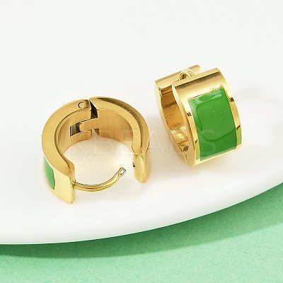 304 Stainless Steel Enamel Hoop Earrings EJEW-K268-20G-02-1