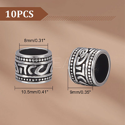 10Pcs Tibetan Style 304 Stainless Steel Spacer Beads STAS-UN0045-73-1