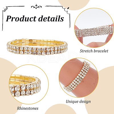 8Pcs 8 Style Crystal Rhinestone Tennis Bracelets Set BJEW-AN0001-51-1