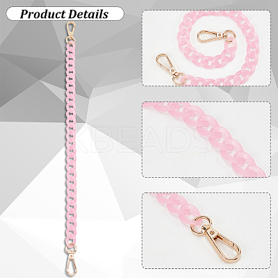 5Pcs 5 Colors Acrylic Imitation Jelly Curb Chain Link Purse Chains FIND-PH0017-48-1