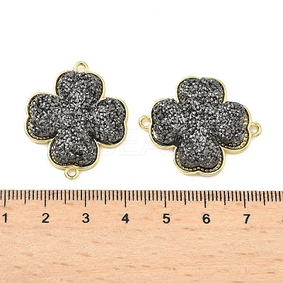 Brass with Druzy Resin Connector Charms KK-C158-05B-G-1