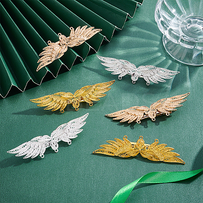 6Pcs 3 Colors Alloy Alligator Hair Clips Finding FIND-PH0006-64-1