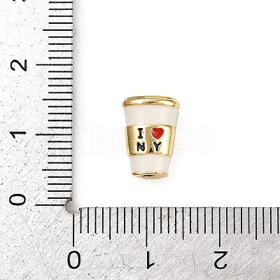 Brass Enamel Beads KK-S526-27G-1