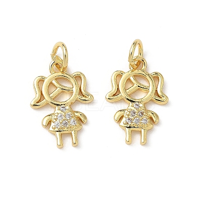 Brass Micro Pave Cubic Zirconia Pendants KK-L243-12G-01-1