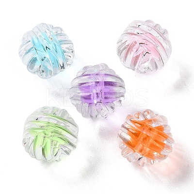 UV Plating Iridescent Transparent Acrylic Bead in Bead OACR-H112-08C-1