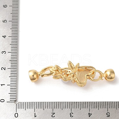 Brass Micro Pave Cubic Zirconia Fold Over Clasps KK-A227-15G-1