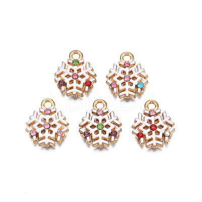Christmas Rack Plating Alloy Enamel Pendants ENAM-N055-129-1