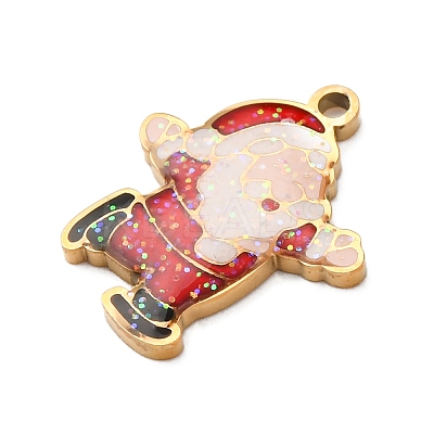 Christmas 304 Stainless Steel Enamel Pendants LS-STAS-B112-02G-07-1