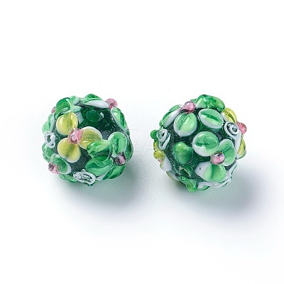 Handmade Bumpy Lampwork Beads LAMP-E021-07E-1