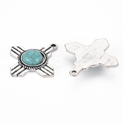 Tibetan Style Alloy Pendants X-PALLOY-S120-294AS-RS-1